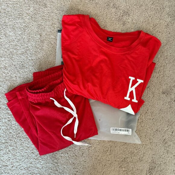 Men's Big and Tall  4XL NWT Shein King Top & Shorts Set in Red - Picture 3 of 12
